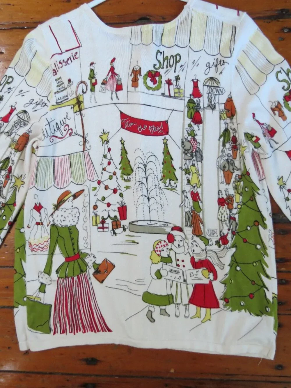 Christopher & Banks Cardigan Sweater Holiday Shopping French Scene Christmas